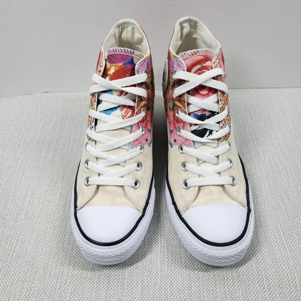 Converse Chuck Taylor All Star Lux Mid Rose sz 9.5 hidden wedge high top sneaker